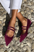 Viola  | Velvet Pointed Flats