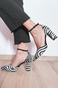 Lydia | Zebra Print Pumps With Ankle Strap