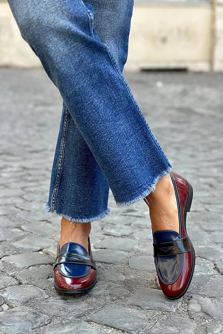 Antonia | Shiny Tricolor Loafer