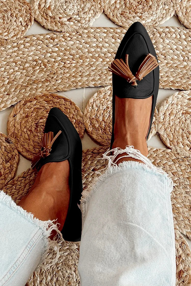 Emery | Pointed-Toe Loafers with Tassel