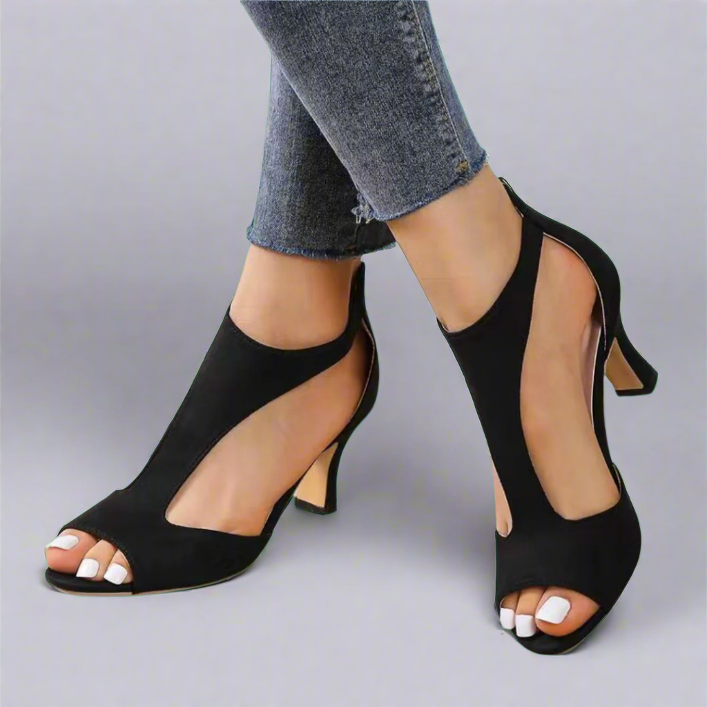 Barbara | Cutout Peep Toe Heels