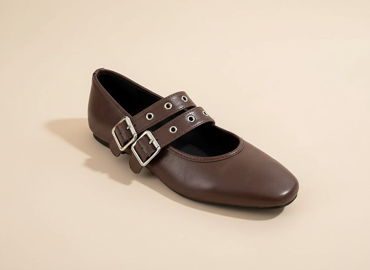 Virginia | Double-Buckle Slip-On Flats