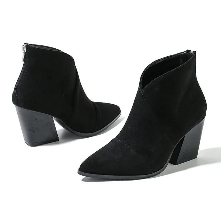 Hailey | Pointed Ankle Boot With Suede Effect