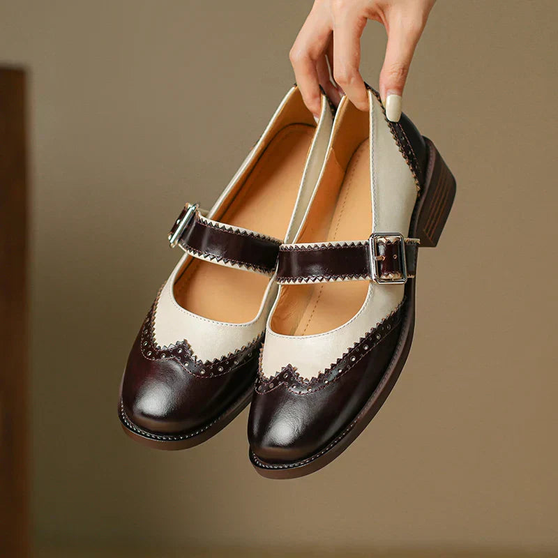 Ruth | Classic Leather Mary Jane Flats for Everyday Wear