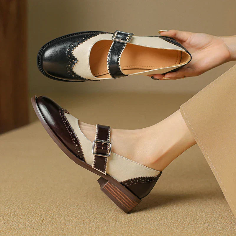 Ruth | Classic Leather Mary Jane Flats for Everyday Wear