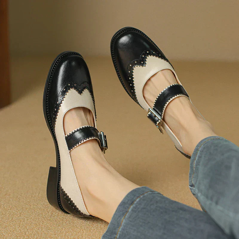 Ruth | Classic Leather Mary Jane Flats for Everyday Wear
