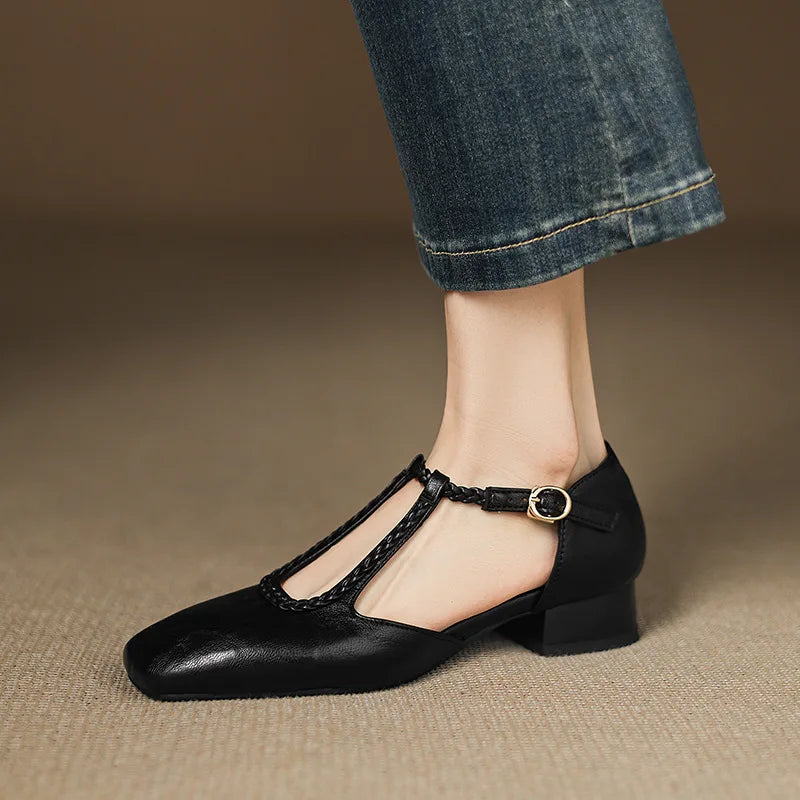 Dorothy | Vintage-Inspired Leather Ballerina Flats